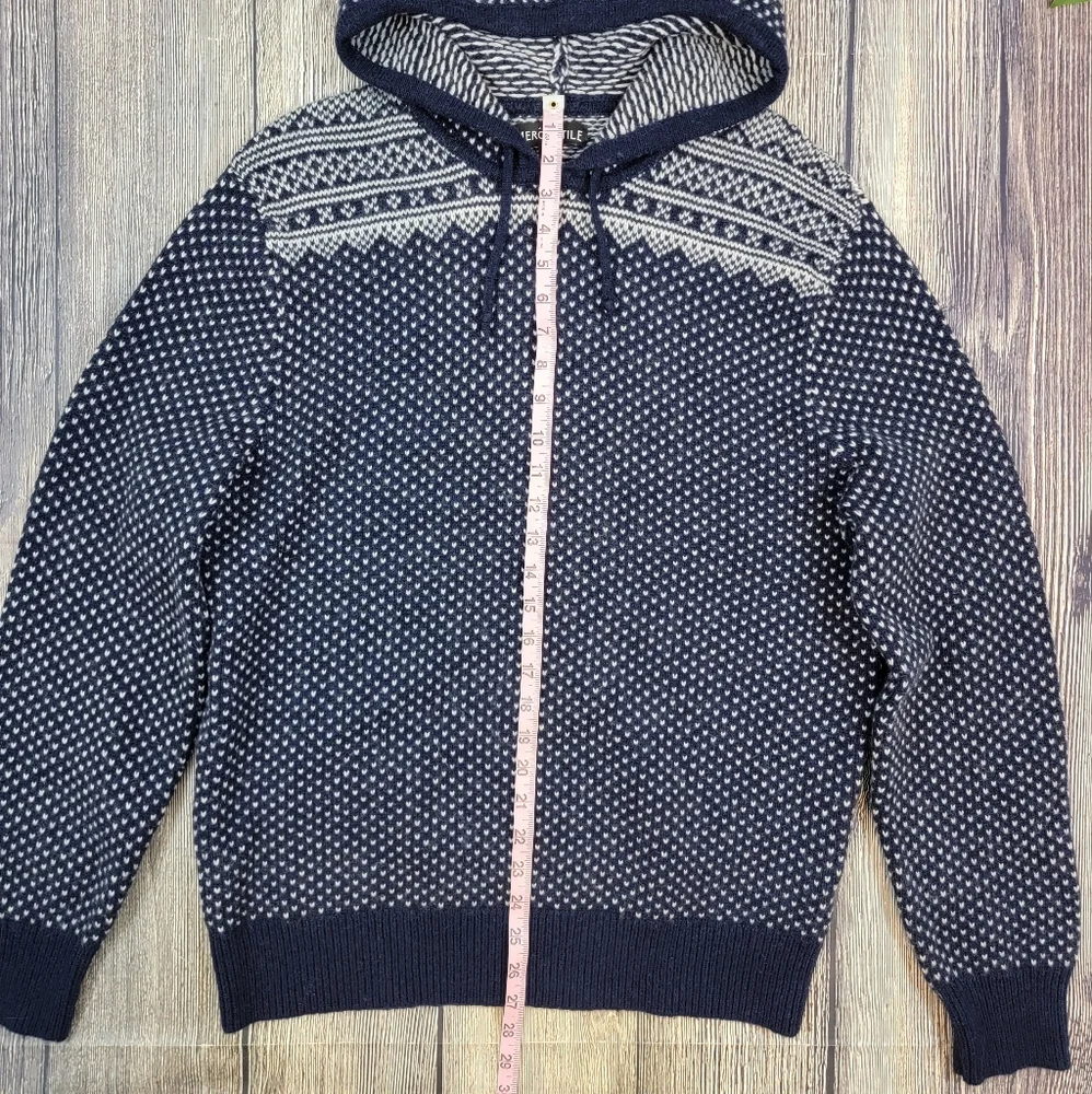 J. Crew Men's Fair Isle Wool Blend Pullover Hoodie
